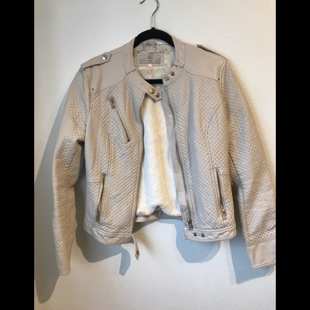 Bershka quilted leather jacket